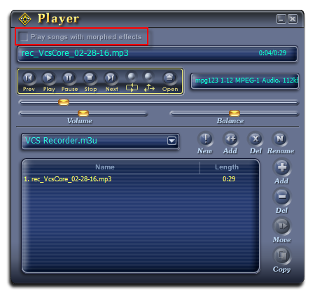 Fig 4: VCSD - Player